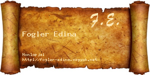 Fogler Edina névjegykártya