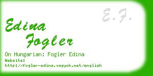 edina fogler business card